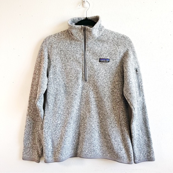 Patagonia Women’s Better Sweater 1/4 Zip Fleece Sz M EUC in Birch White (Grey) - Picture 3 of 13